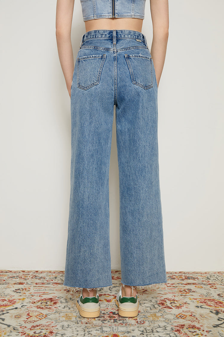 CHILL Pleat Straight Ankle Jeans HJ133 [FINAL SALE]