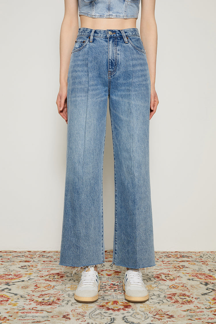 CHILL Pleat Straight Ankle Jeans HJ133 [FINAL SALE]