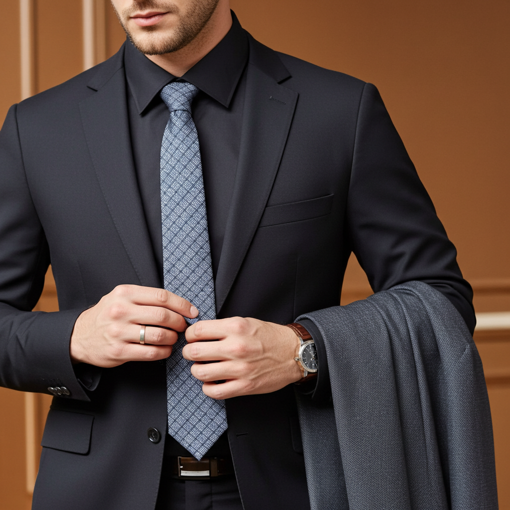 David Button-Up Shirt With Contrast Details // Black // Contemporary Fit (Regular)