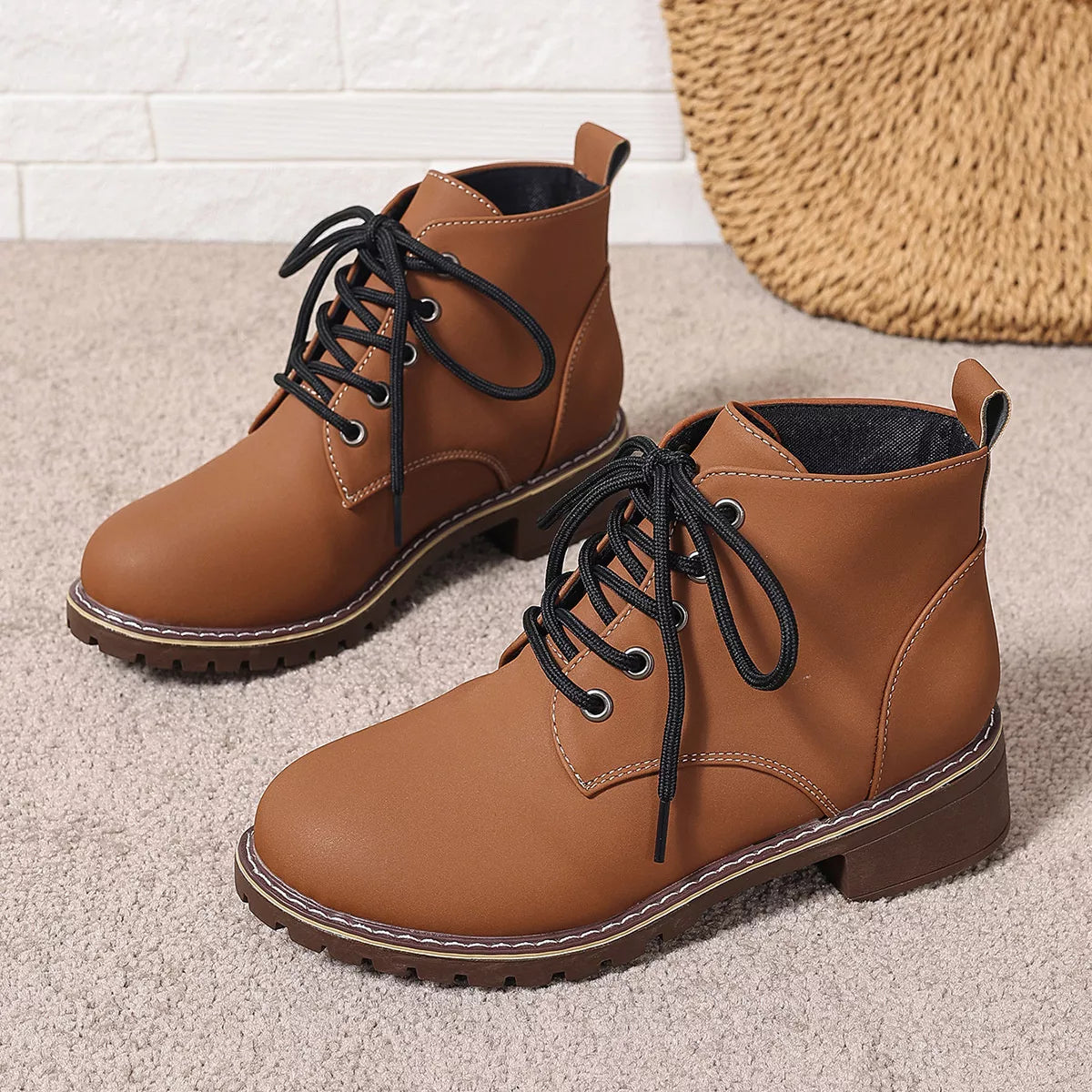 Lace-Up Ankle Boots