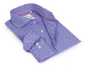 Blue Long Sleeve Shirt with contract trimming // Dual cuffs// contemporary fit