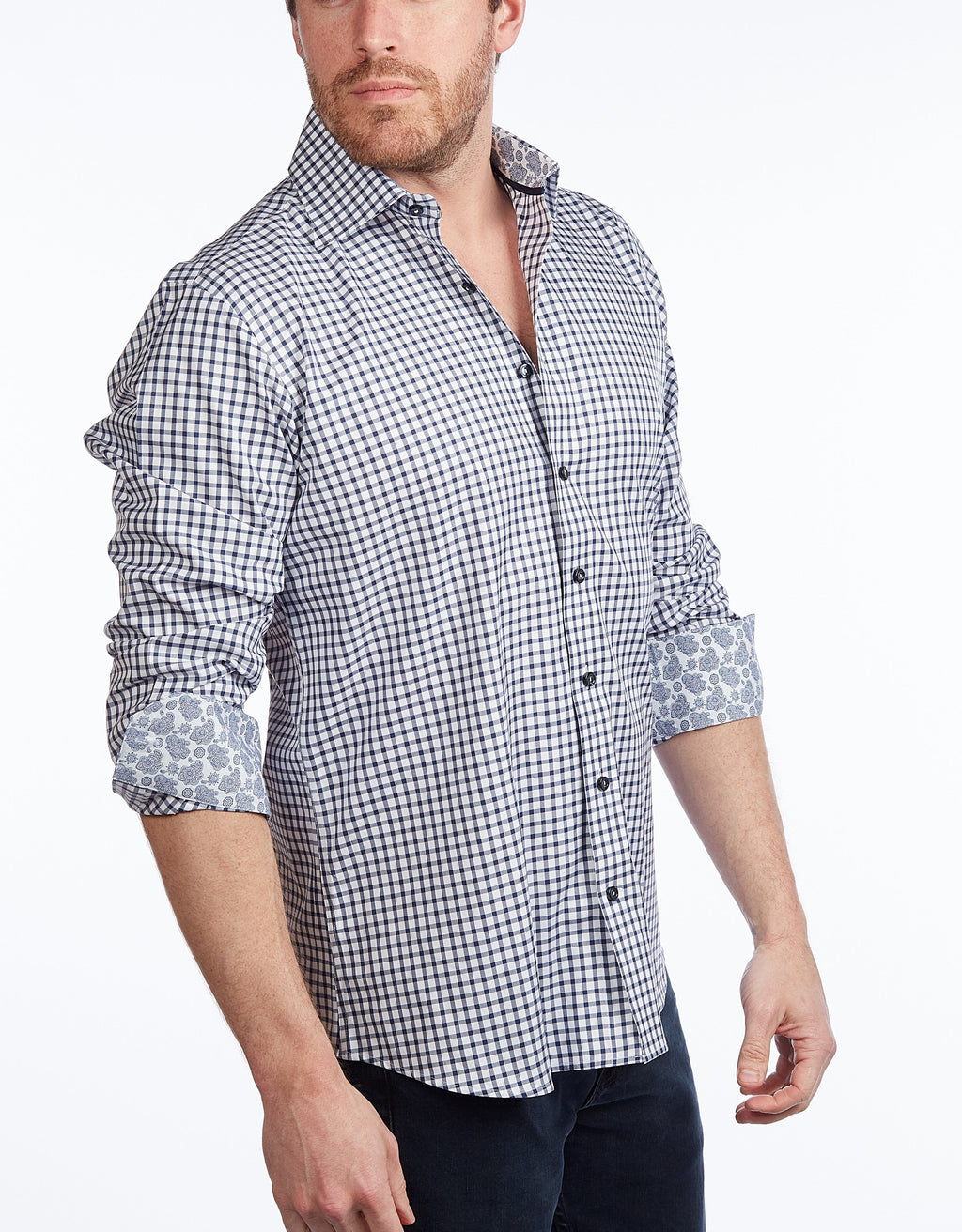 Button-Up Shirt //  - Contemporary Fit - contrast  trimming - final sale