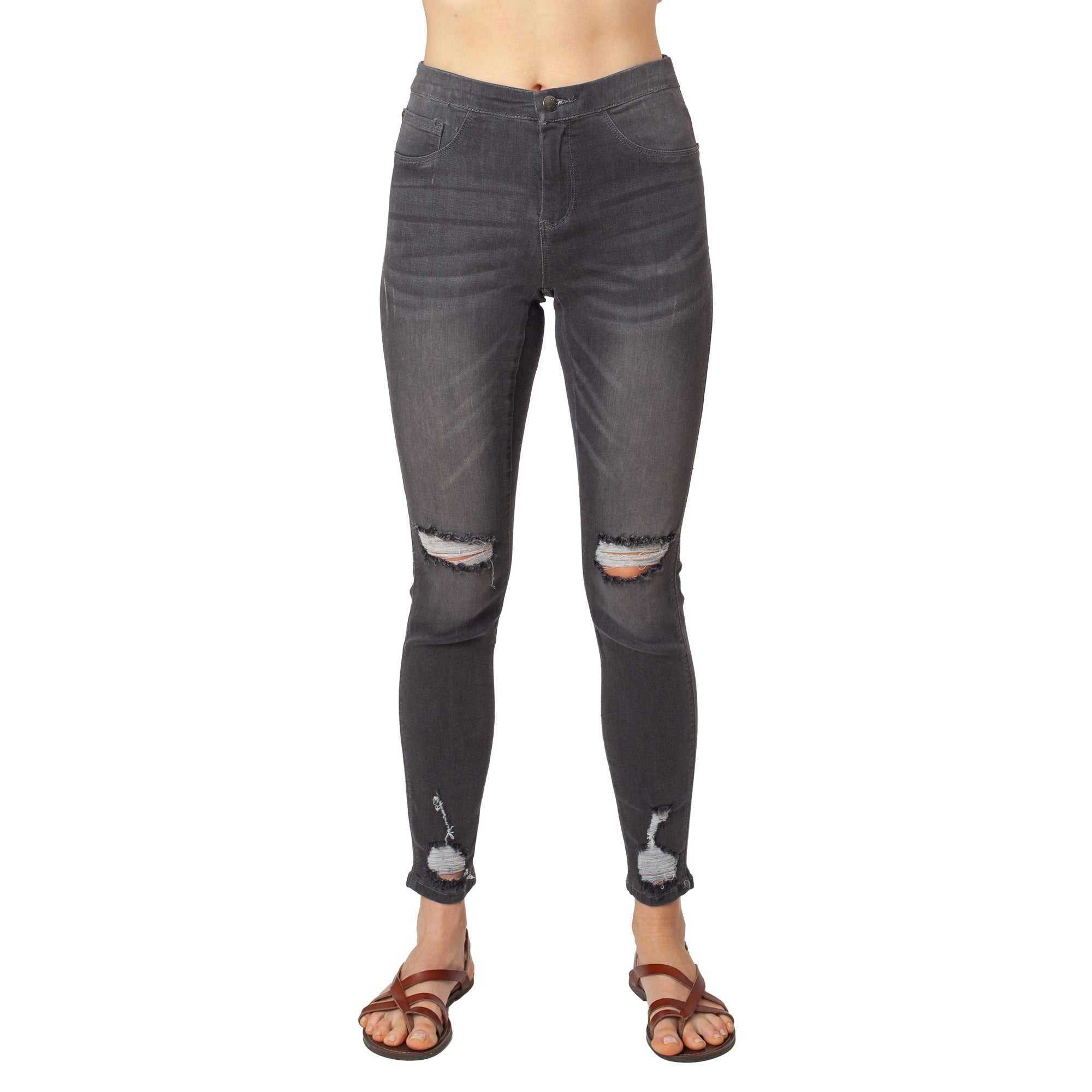 Fashion Style Ripped Leg Jeans