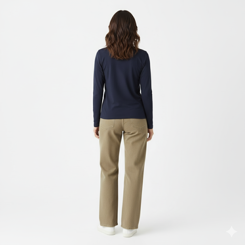 Drew Navy Long Sleeve Crew