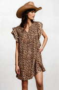 Desert Muse Leopard Ruffle Dress