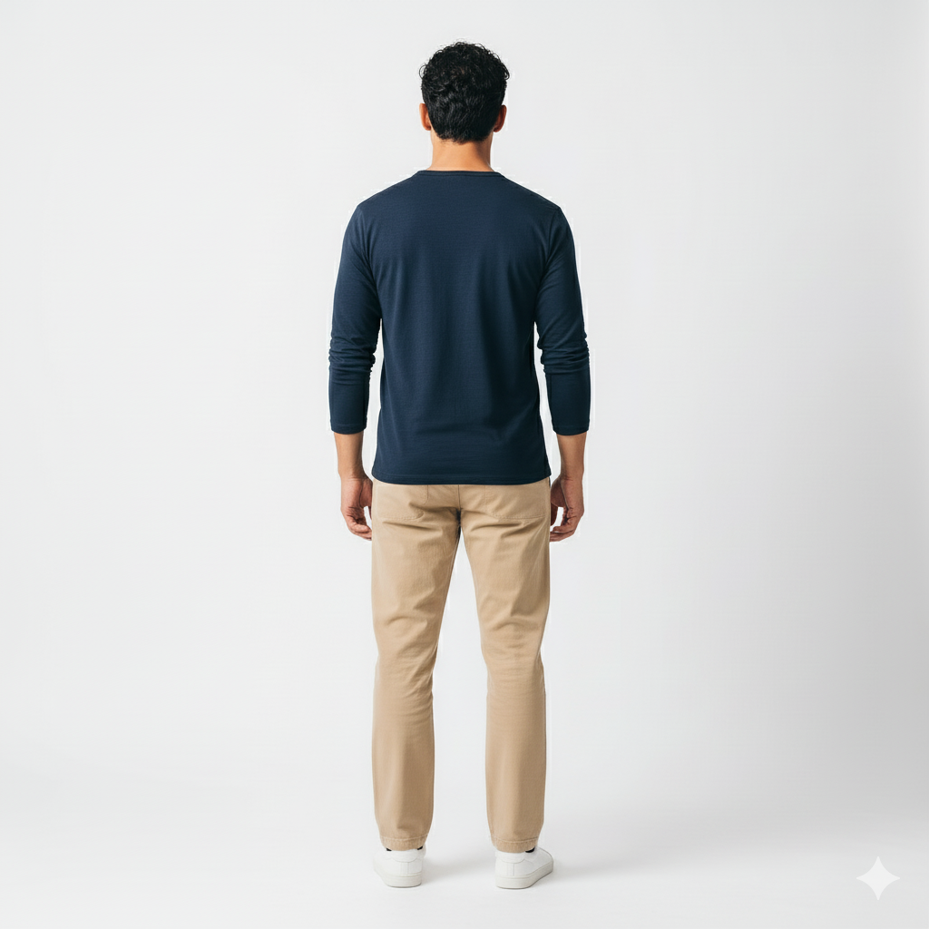 Mason Navy Long Sleeve Crew