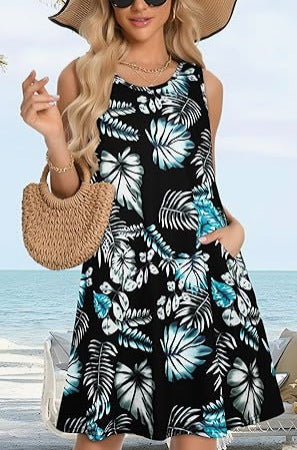 Casual Women's Digital Printed Beach Dress