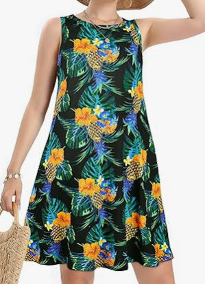 Casual Women's Digital Printed Beach Dress