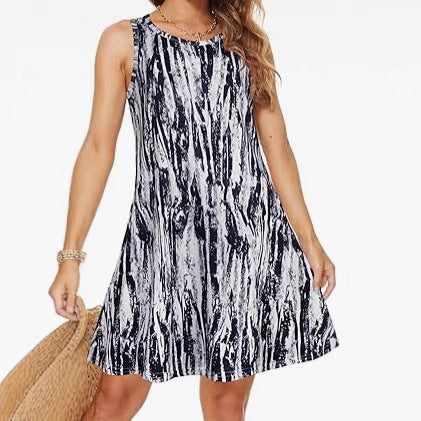 Casual Women's Digital Printed Beach Dress