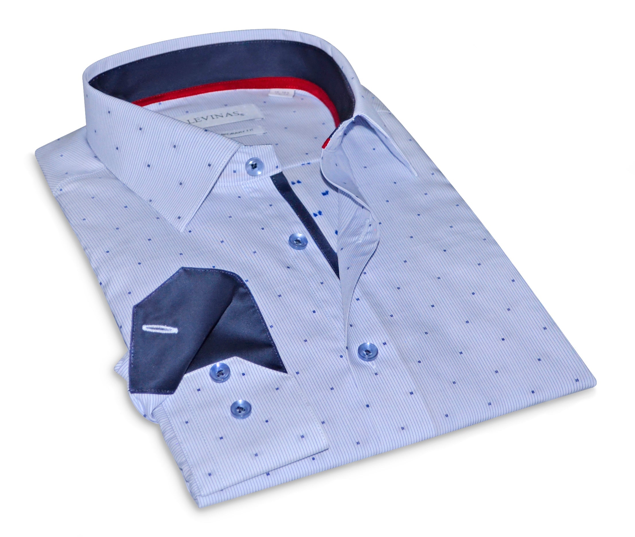 Jordan Button-Up Shirt With Contrast Details // Navy Stripe // Contemporary Fit (Regular)