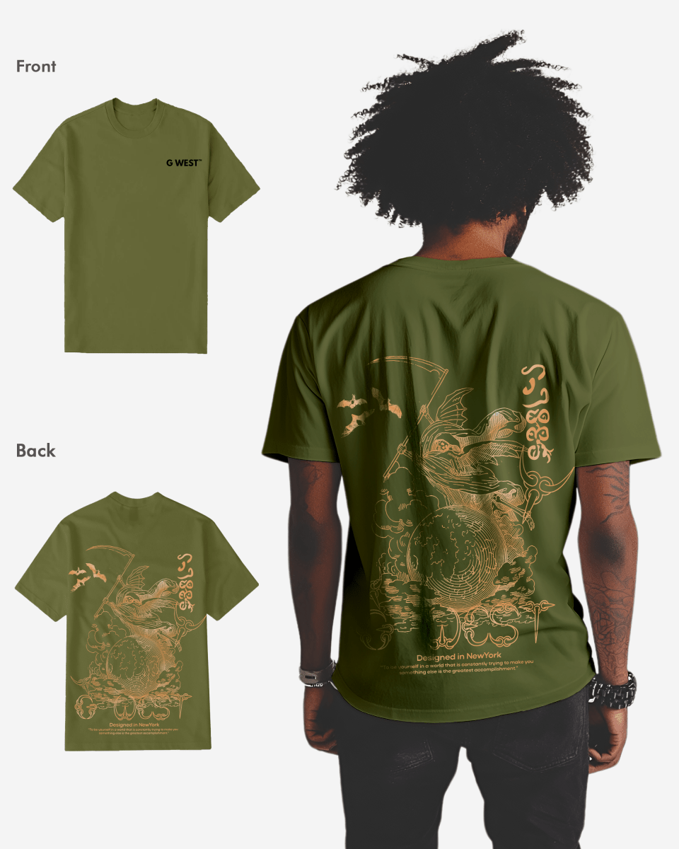 G West Mens Regular Fit Reaper World T-Shirt