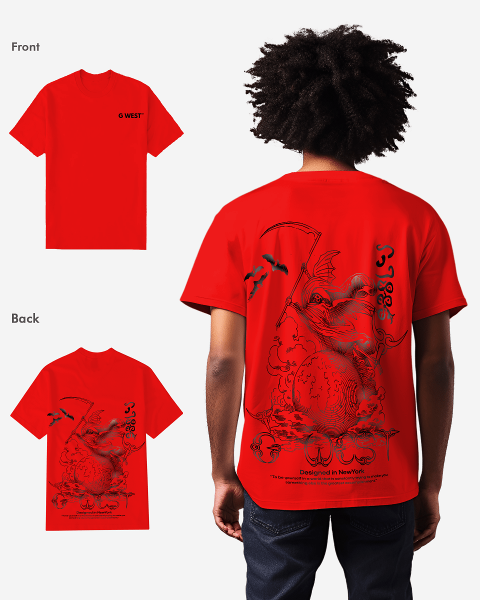 G West Mens Regular Fit Reaper World T-Shirt