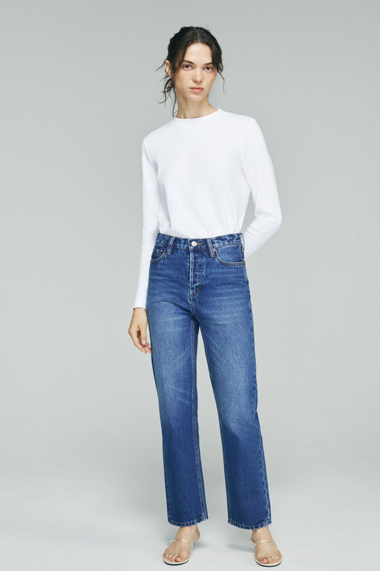 Manhattan High Rise Straight Ankle Jeans HJ160
