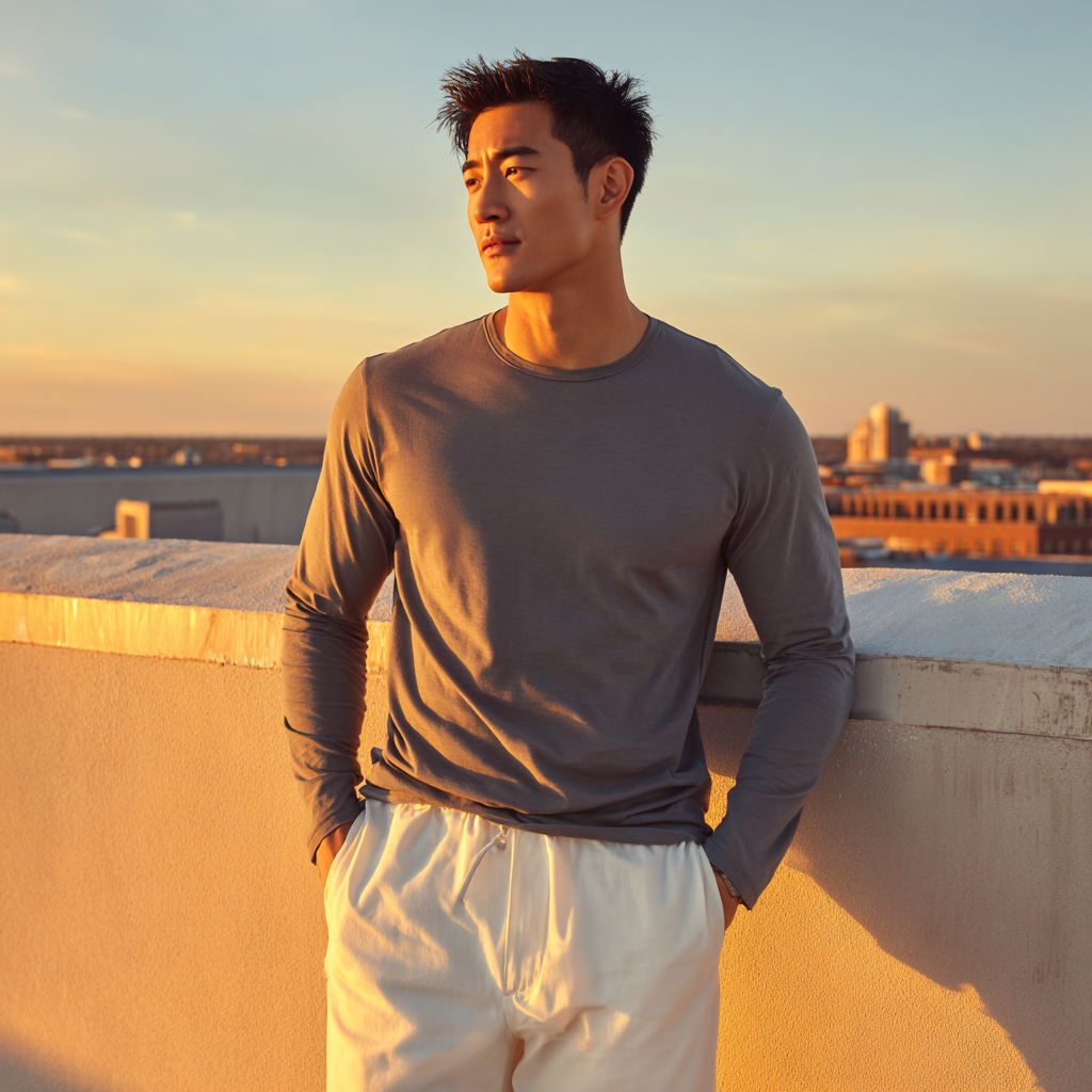 Mason Grey Long Sleeve Crew